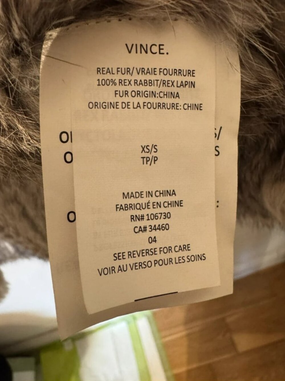 Vince Colorblock Rabbit Fur Vest XS/S - Picture 4 of 6